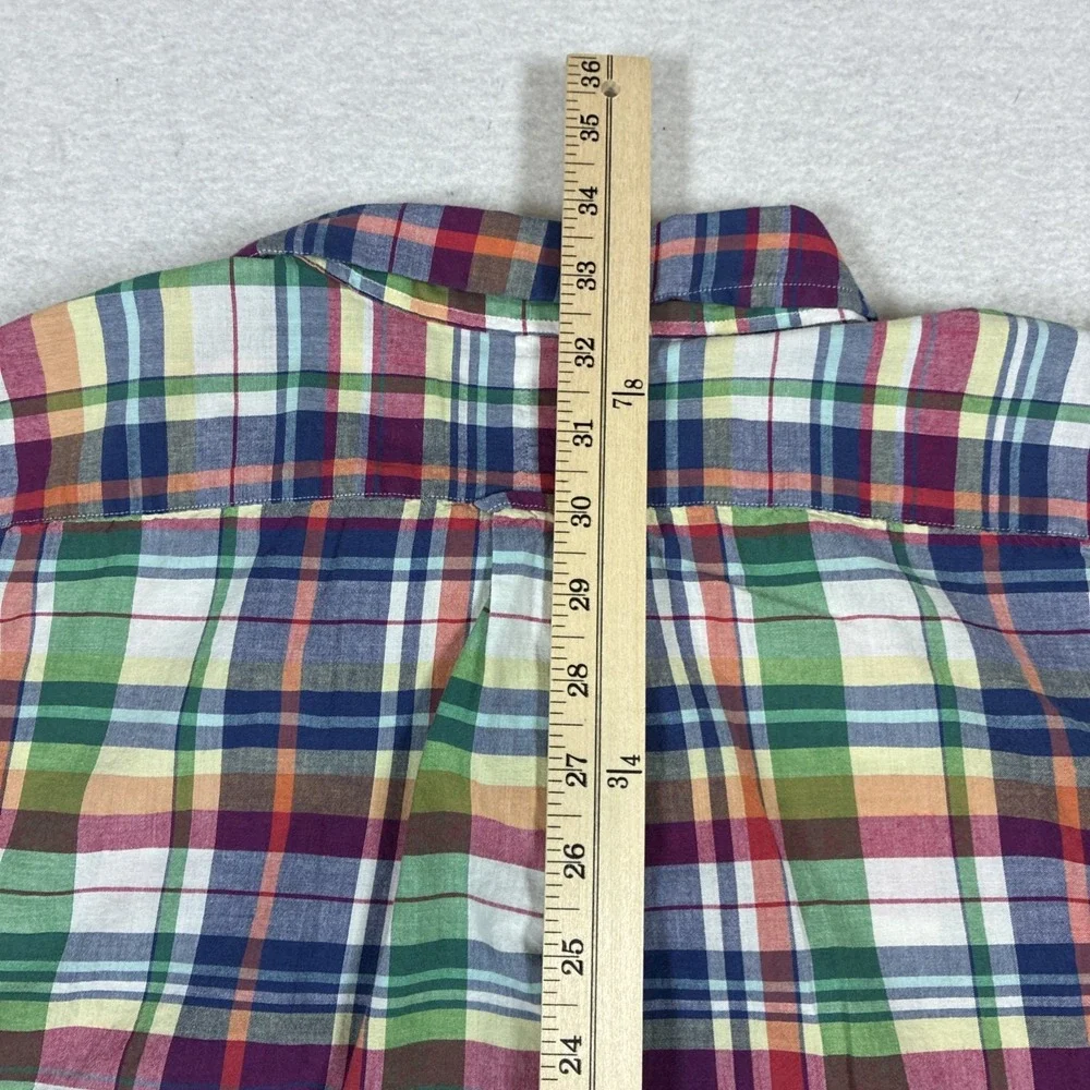 Polo Ralph Lauren Indian Madras Plaid Mens 2XLT Tall Cotton Button Down Shirt